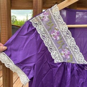 Purple Vintage Lace Nighty Top